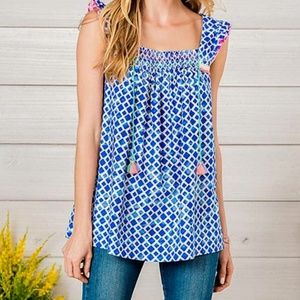 Blue Wandering Waters Top